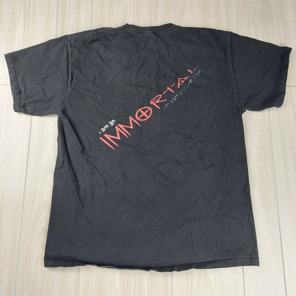 Hanes Beefy-T 5th Planet Games T-Shirt Mens Large Black Immortal Graphic Tee - Picture 3 of 6